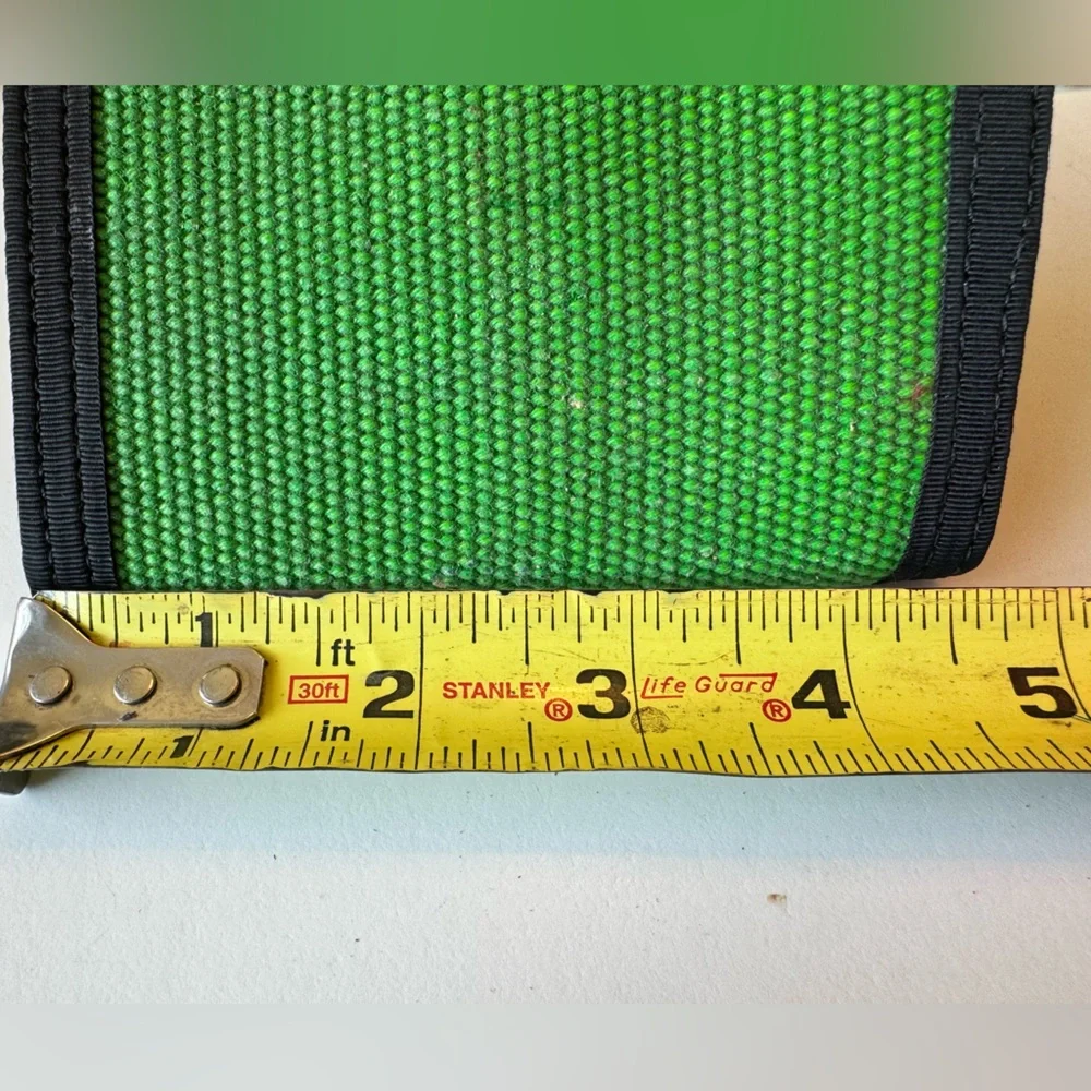 Recycled Firefighter High End Heavy Duty Green and Black Men's Wallet MINTY